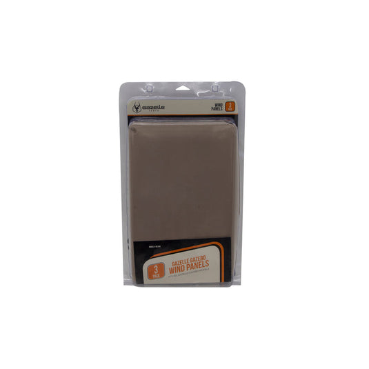 Gazelle Tents Gazebo Screen Tent Wind Panels, 3-Pack, Product Packaging Display with Logo and Product Information