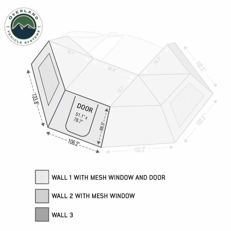 Load image into Gallery viewer, OVS HD Nomadic 270 Degree Awning Wall 1 with Door & Window - Driver Side