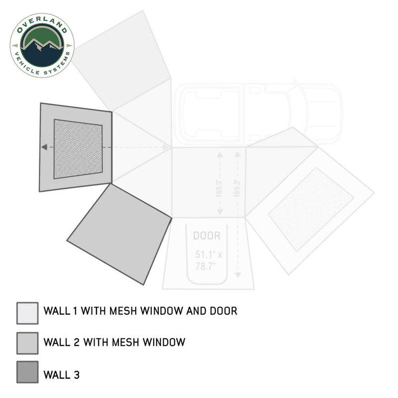 Load image into Gallery viewer, OVS HD Nomadic 270 Degree Awning Wall 2 with Window - Driver Side