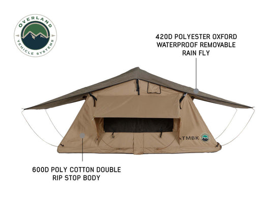 Overland Vehicle Systems OVS TMBK 3 Person Roof Top Tent With Green Rain Fly