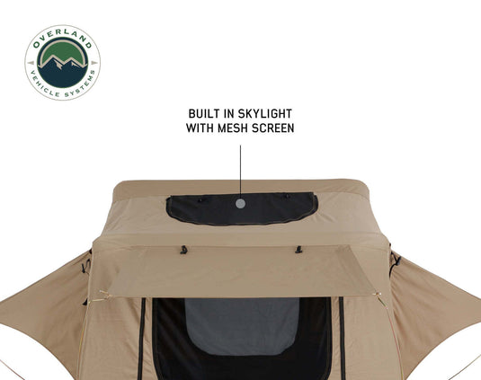 Overland Vehicle Systems OVS TMBK 3 Person Roof Top Tent With Green Rain Fly