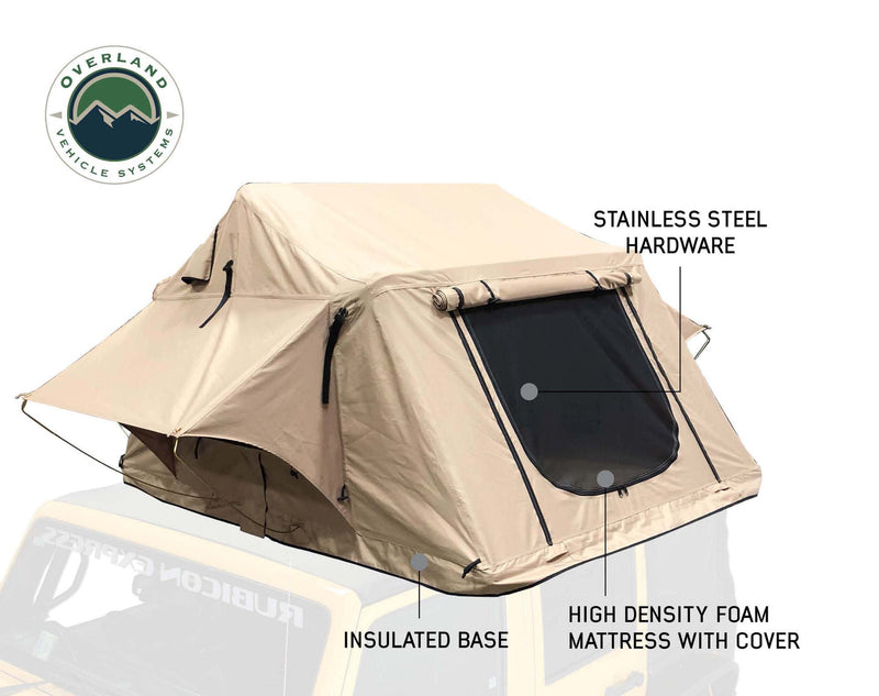 Load image into Gallery viewer, Overland Vehicle Systems OVS TMBK 3 Person Roof Top Tent With Green Rain Fly

