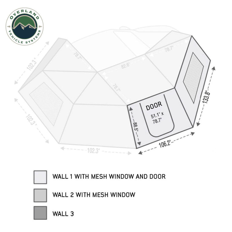 Load image into Gallery viewer, OVS HD Nomadic 270 Degree Awning Wall 1 with Door & Window - Passenger Side