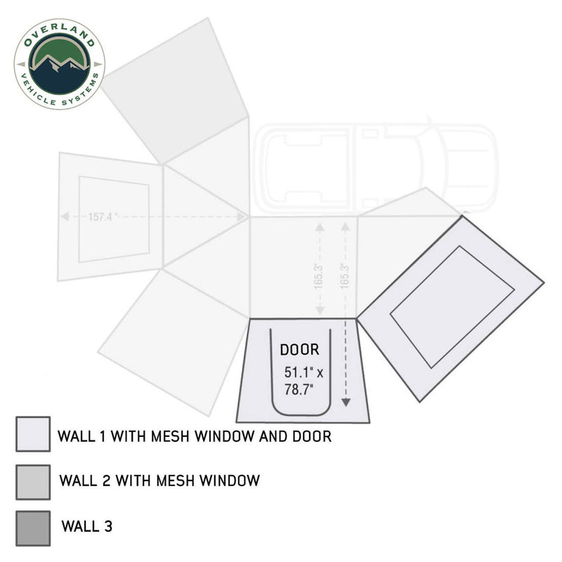 Load image into Gallery viewer, OVS HD Nomadic 270 Degree Awning Wall 1 with Door & Window - Passenger Side