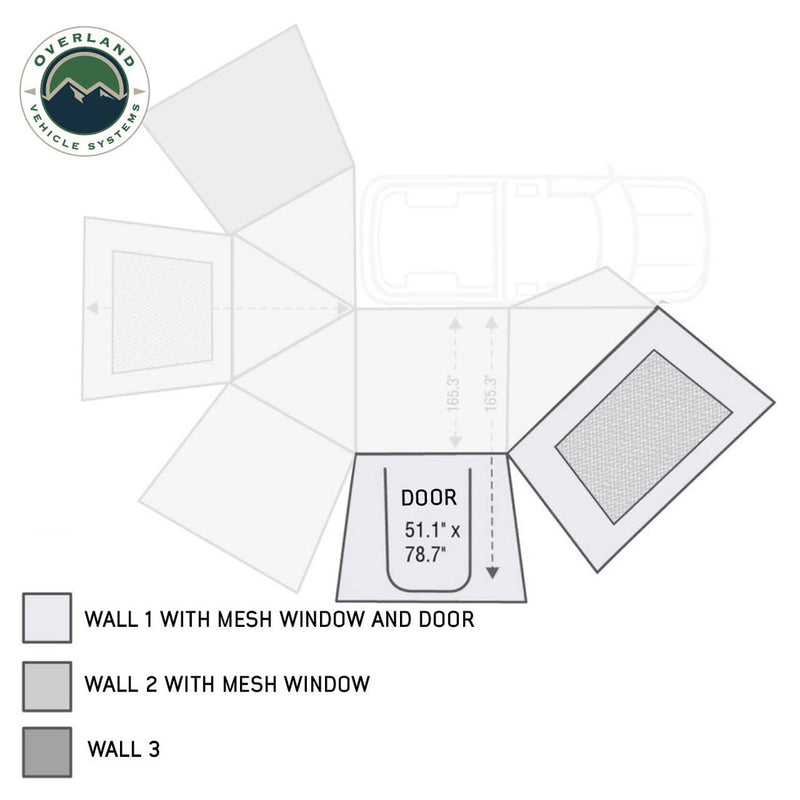 Load image into Gallery viewer, OVS HD Nomadic 270 Degree Awning Wall 1 with Door & Window - Passenger Side