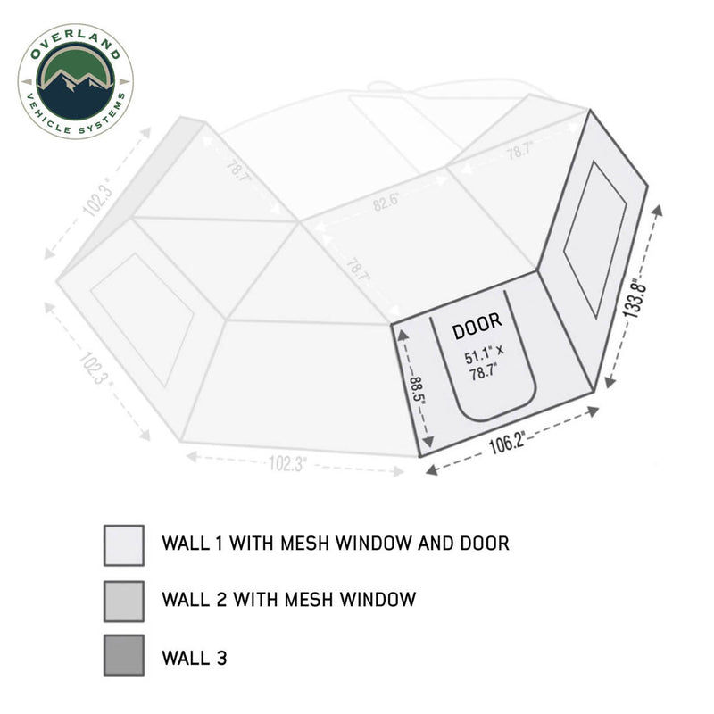Load image into Gallery viewer, OVS HD Nomadic 270 Degree Awning Wall 1 with Door & Window - Passenger Side