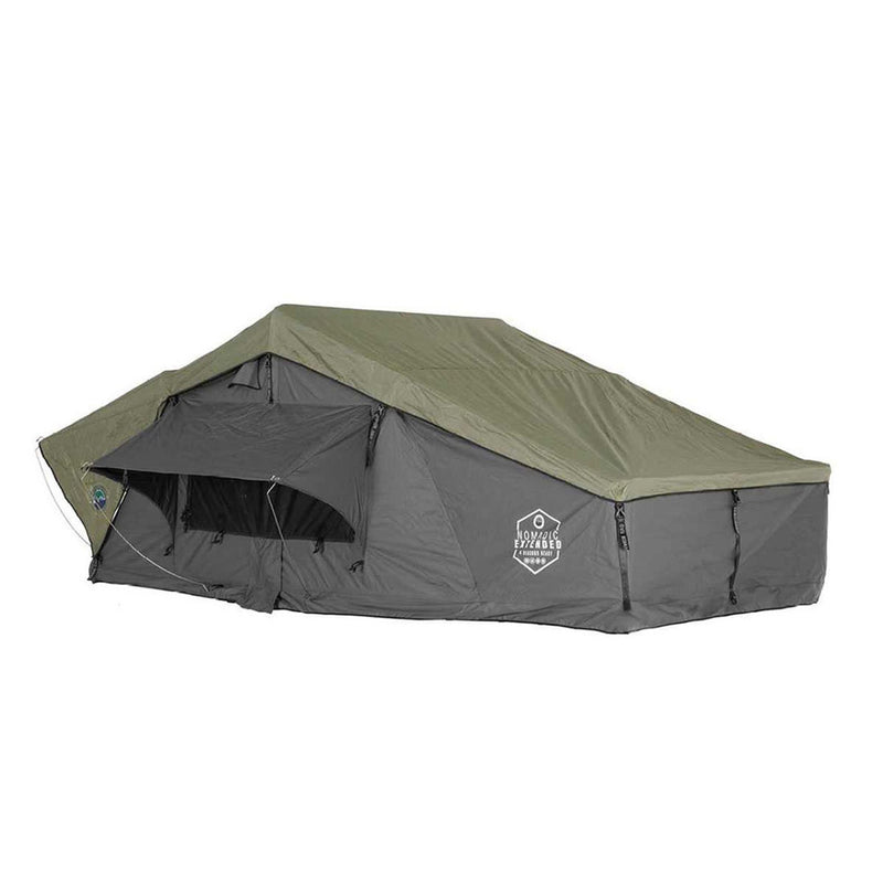 Load image into Gallery viewer, OVS HD Nomadic 3 Extended Soft Shell Roof Top Tent, Grey Body & Green Rainfly