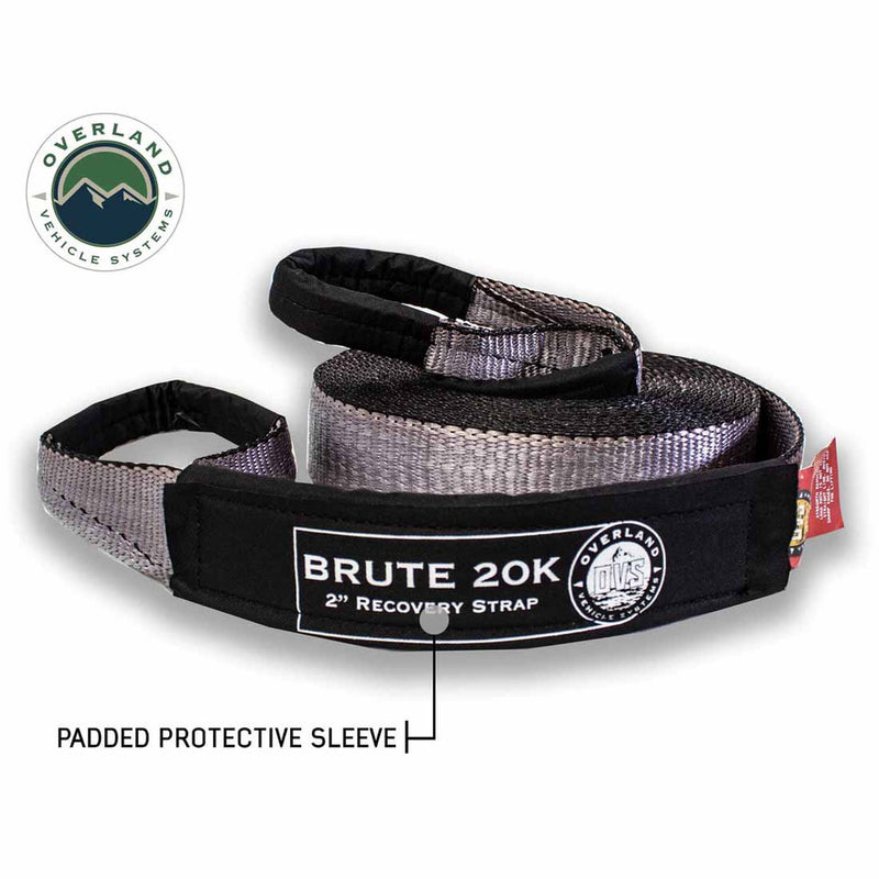 Load image into Gallery viewer, OVS Tow Strap 2" x 30' 20,000 LB. Gray W/ Black Ends