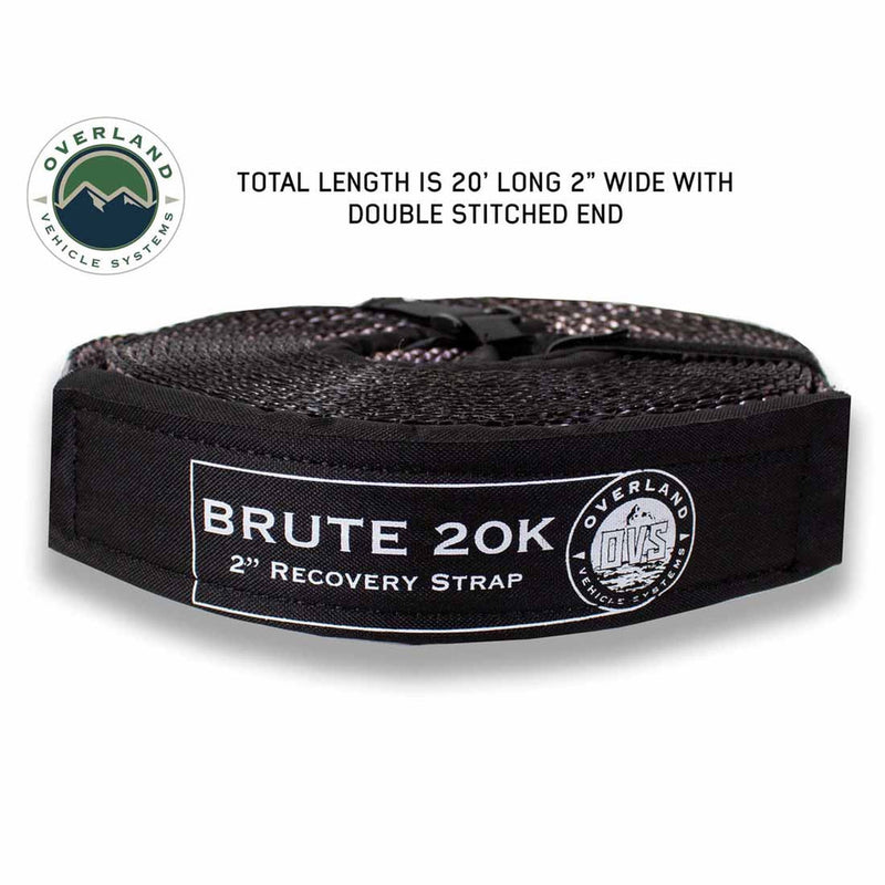 Load image into Gallery viewer, OVS Tow Strap 2" x 30' 20,000 LB. Gray W/ Black Ends