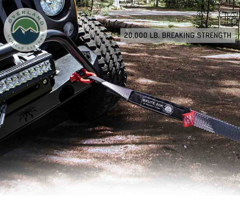Load image into Gallery viewer, OVS Tow Strap 2" x 30' 20,000 LB. Gray W/ Black Ends