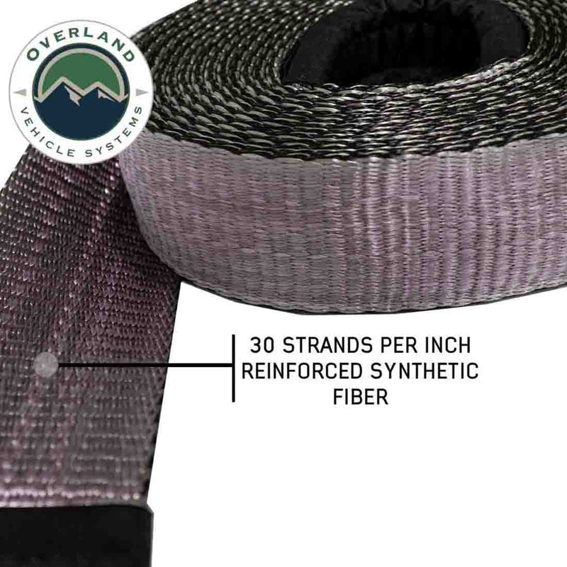 Load image into Gallery viewer, OVS Tree Saver Tow Strap 40,000 lb. 4" x 8' Gray With Black Ends & Storage Bag