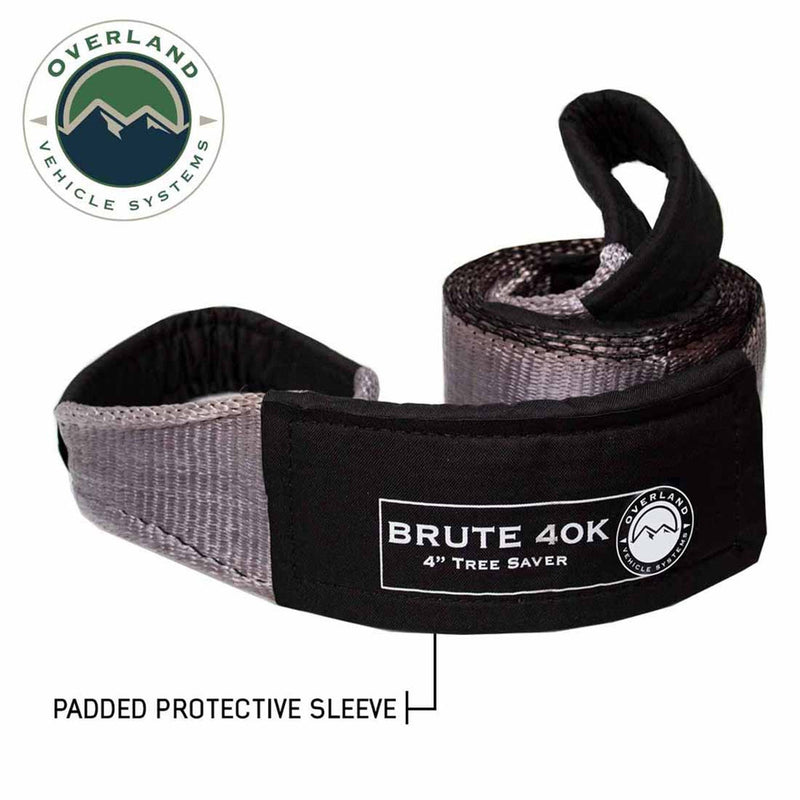 Load image into Gallery viewer, OVS Tree Saver Tow Strap 40,000 lb. 4" x 8' Gray With Black Ends & Storage Bag