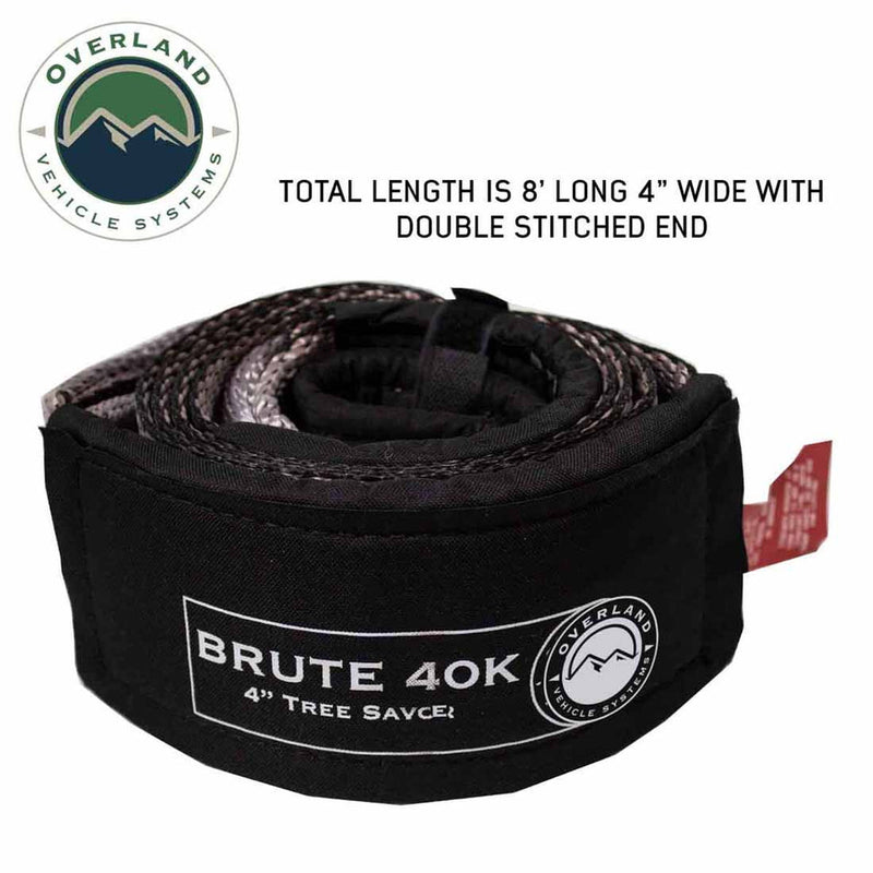 Load image into Gallery viewer, OVS Tree Saver Tow Strap 40,000 lb. 4" x 8' Gray With Black Ends & Storage Bag