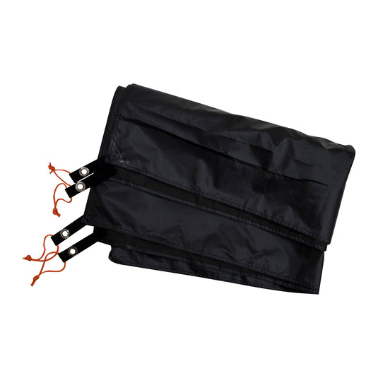 Alt text: inchGazelle T3X Tent Footprint folded with orange drawstrings on white backgroundinch
