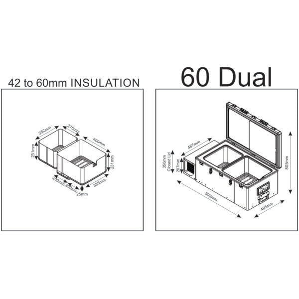 Load image into Gallery viewer, 60L Dual-Zone Drawer Refrigerator & Freezer