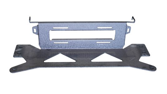 Alt text: inchFishbone Offroad winch plate for 2021 Ford F-150 designed for Pelican Front Bumper, isolated on white backgroundinch