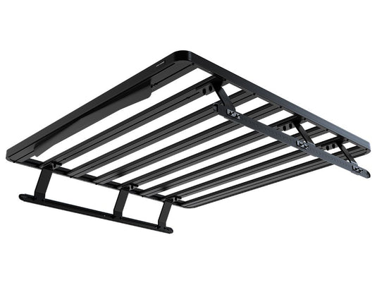 Front Runner GMC Sierra 1500 Short Bed Slimline II Rack Kit, a sturdy and sleek black cargo rack for 2007-current models, isolated on white background.