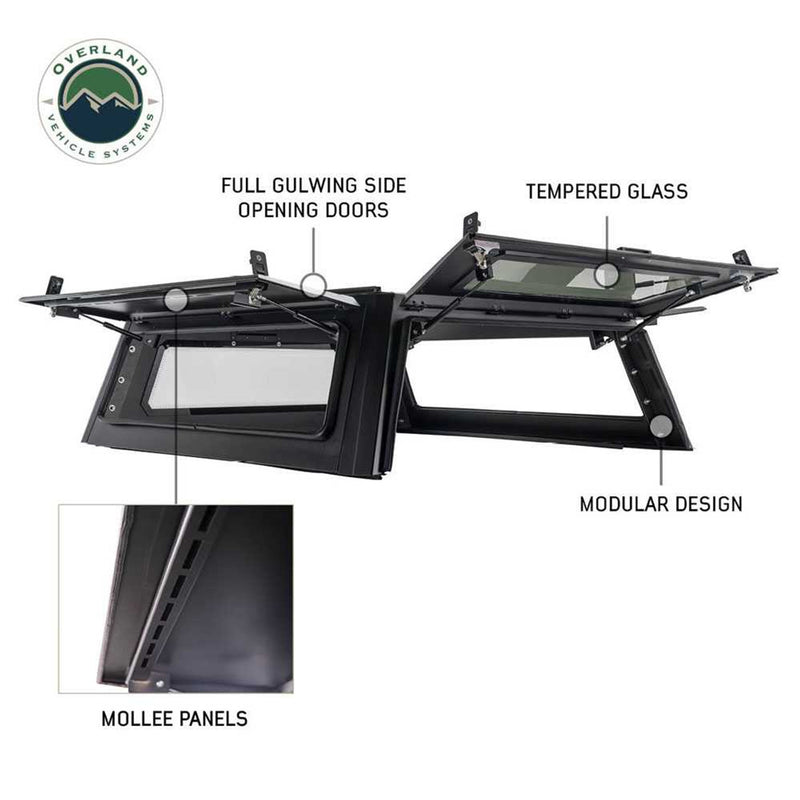 Load image into Gallery viewer, Overland Vehicle Systems Expedition - Truck Cap W/Full Wing Doors, Front And Rear Windows & 3rd Brake Light