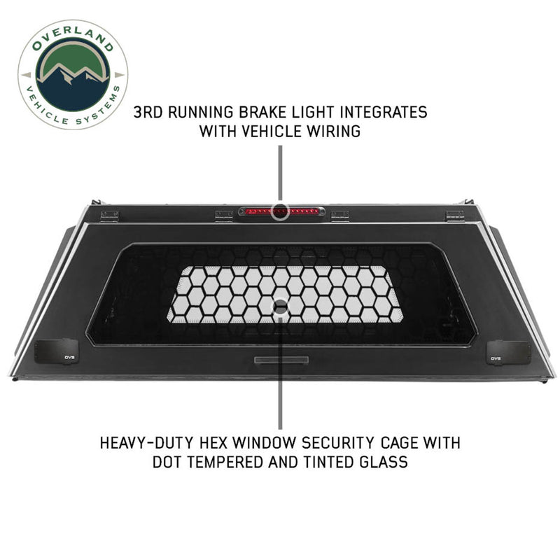Load image into Gallery viewer, OVS Expedition Pro+ Truck Cap W/ Full Windows, Wing Doors, and 3rd Brake Light