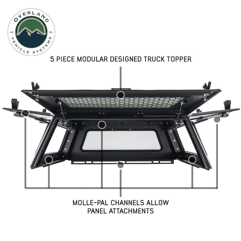 Load image into Gallery viewer, OVS Expedition Pro+ Truck Cap W/ Full Windows, Wing Doors, and 3rd Brake Light