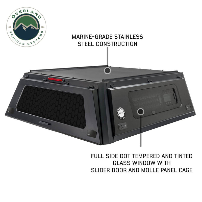 Load image into Gallery viewer, OVS Expedition Pro+ Truck Cap W/ Full Windows, Wing Doors, and 3rd Brake Light