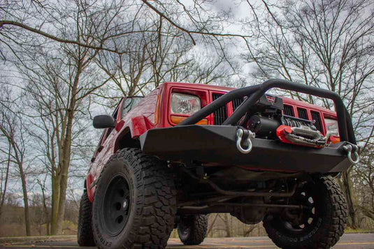 Fishbone Offroad 1984-2001 XJ Cherokee Bullhead Front Winch Bumper with Grille Guard