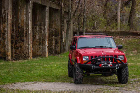 Fishbone Offroad 1984-2001 XJ Cherokee Bullhead Front Winch Bumper with Grille Guard