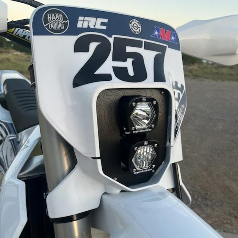 Load image into Gallery viewer, Baja Designs Husqvarna Dual S1 "Gemini" (D/C) LED Headlight Kit w/ Hi-Low Harness - 2024-2025 Husqvarna FE-S