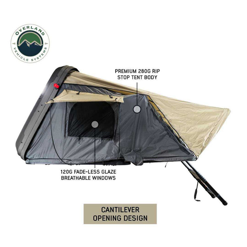 Load image into Gallery viewer, Overland Vehicle Systems HD Bundu Hard Shell Roof Top Tent-Grey Body & Green Rainfly
