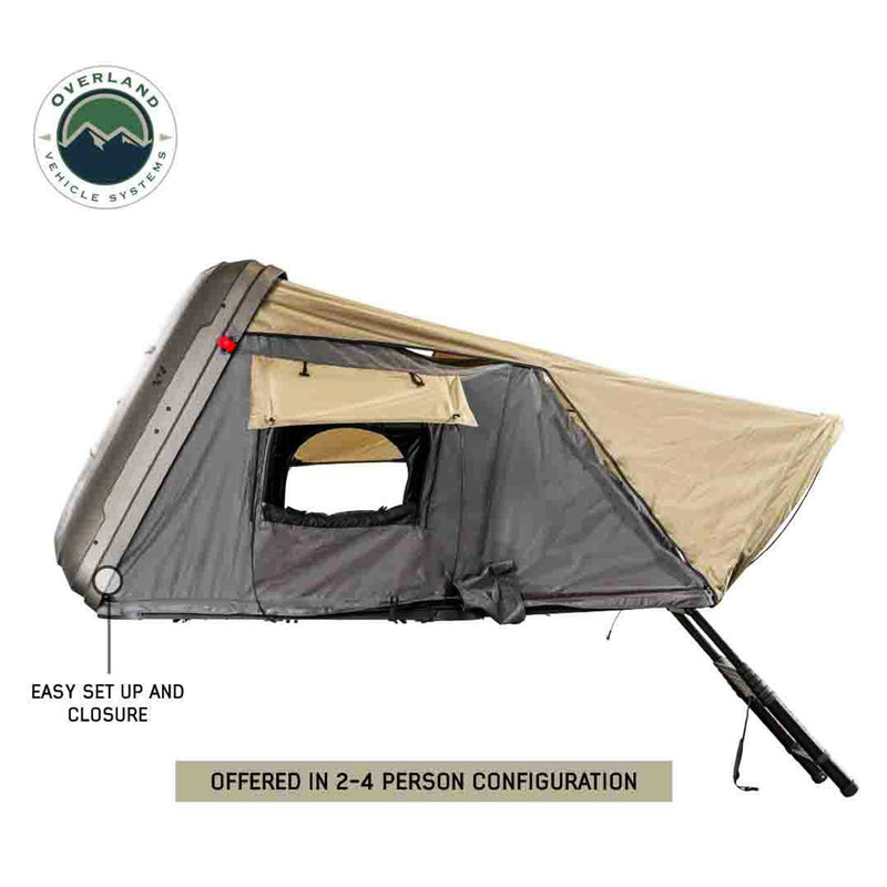 Load image into Gallery viewer, Overland Vehicle Systems HD Bundu Hard Shell Roof Top Tent-Grey Body & Green Rainfly