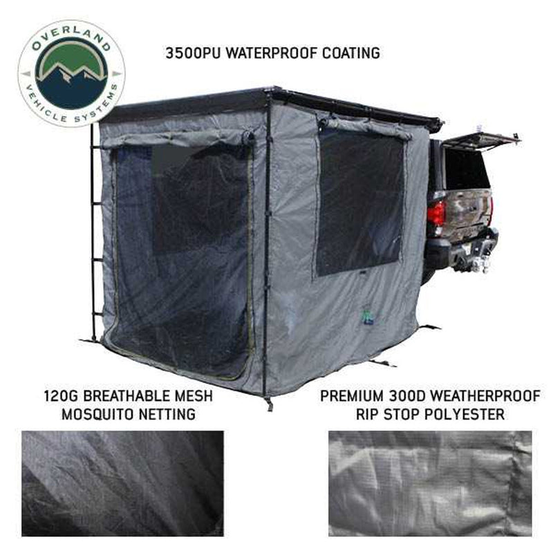 Load image into Gallery viewer, OVS HD Nomadic 90 Degree Awning Room Enclosure, Grey Body, Green Trim (4 Walls & Floor)