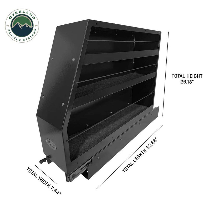 Load image into Gallery viewer, OVS Highline Slide Out Camping Storage System - Black Powder Coat