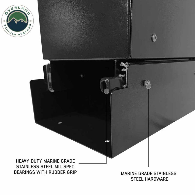 Load image into Gallery viewer, OVS Highline Slide Out Camping Storage System - Black Powder Coat