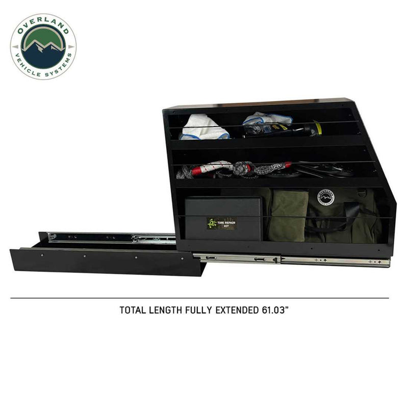 Load image into Gallery viewer, OVS Highline Slide Out Camping Storage System - Black Powder Coat