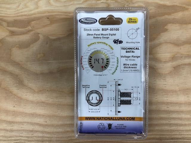 Load image into Gallery viewer, 29mm Panel Mount Digital & LED 12V Meter (10.5-14.7V)