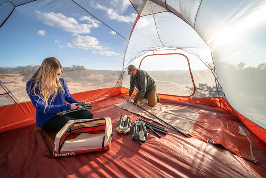 Elevate Comfort: Klymit Mesa Cot in Striking Red Finish