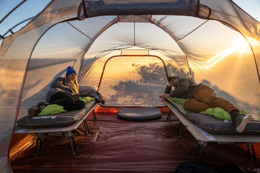 Rest Above the Ordinary with the Red Klymit Mesa Cot