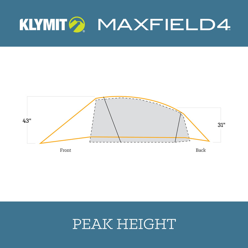 Load image into Gallery viewer, Klymit Maxfield 4 Person Tent - Dimensions