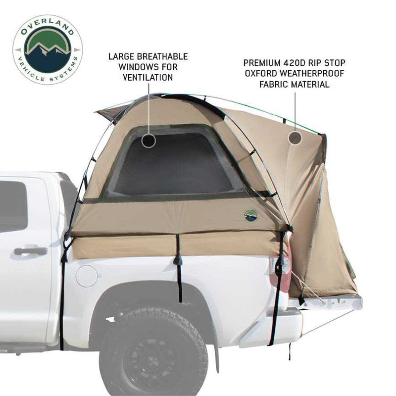 Load image into Gallery viewer, Overland Vehicle Systems LD TACT Truck Bed Tents - Tan Body & Green Rainfly