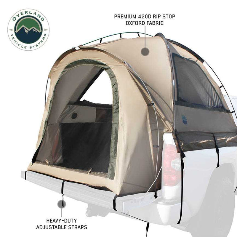 Load image into Gallery viewer, Overland Vehicle Systems LD TACT Truck Bed Tents - Tan Body & Green Rainfly
