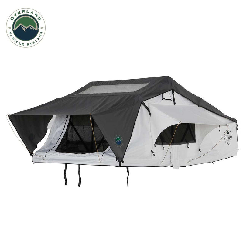 Load image into Gallery viewer, OVS HD Nomadic 3 Arctic White Extended Soft Shell Roof Top Tent, White Body Dark Grey Rainfly