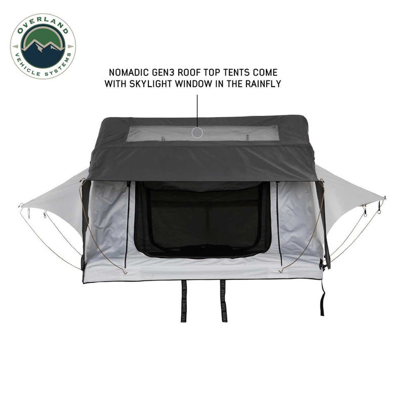 Load image into Gallery viewer, OVS HD Nomadic 3 Arctic White Extended Soft Shell Roof Top Tent, White Body Dark Grey Rainfly