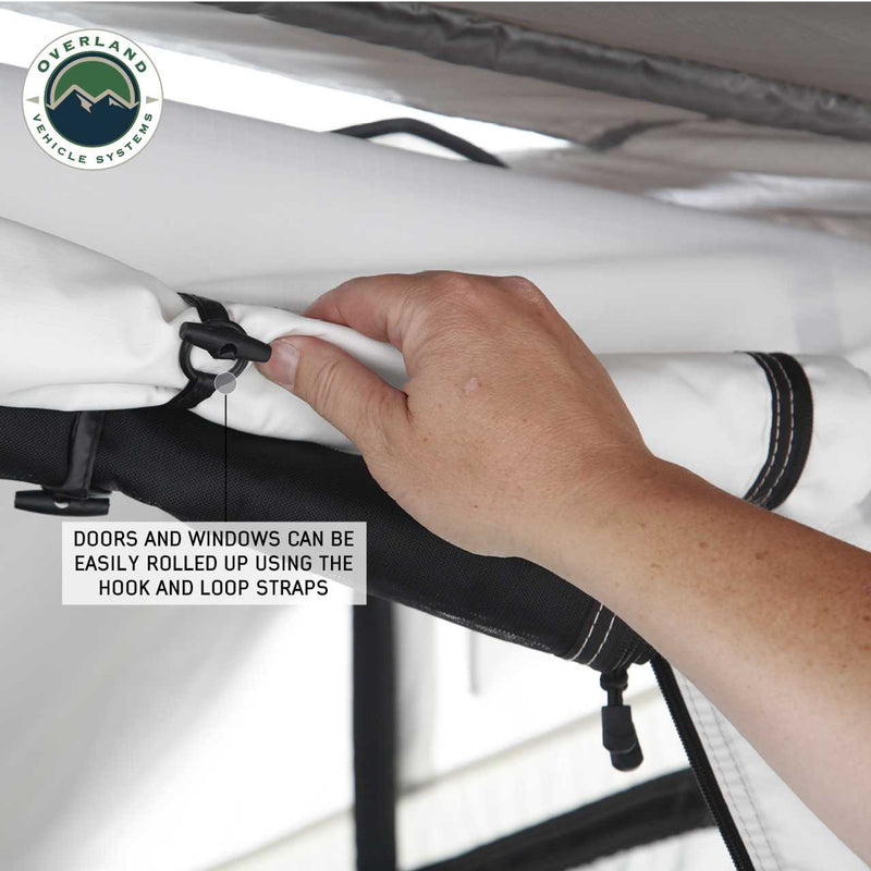 Load image into Gallery viewer, OVS HD Nomadic 3 Arctic White Extended Soft Shell Roof Top Tent, White Body Dark Grey Rainfly