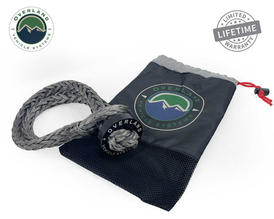Overland Vehicle Systems Soft Shackle With Collar - 22inch Long 7/16inch Thick 41,000 Lb. With Storage Bag