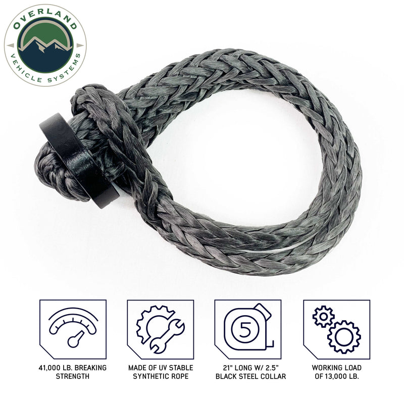 Load image into Gallery viewer, Overland Vehicle Systems Soft Shackle With Collar - 22" Long 7/16" Thick 41,000 Lb. With Storage Bag