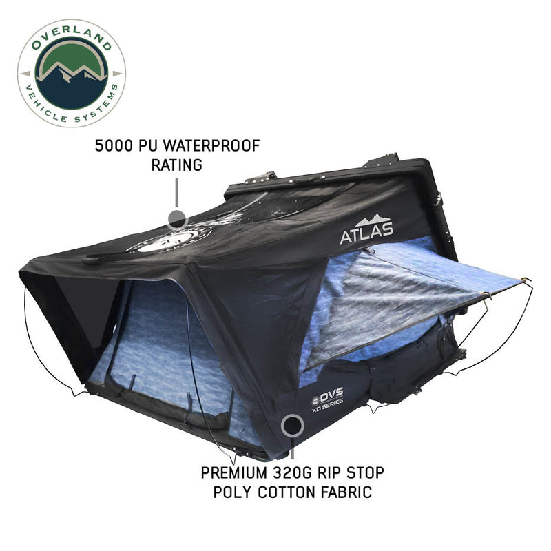 Load image into Gallery viewer, Overland Vehicle Systems XD Atlas Cantilever ABS Hard Shell Roof Top Tent, Blue Body & Black Rainfly