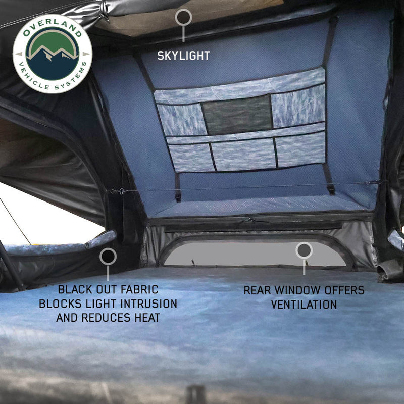 Load image into Gallery viewer, Overland Vehicle Systems XD Atlas Cantilever ABS Hard Shell Roof Top Tent, Blue Body & Black Rainfly