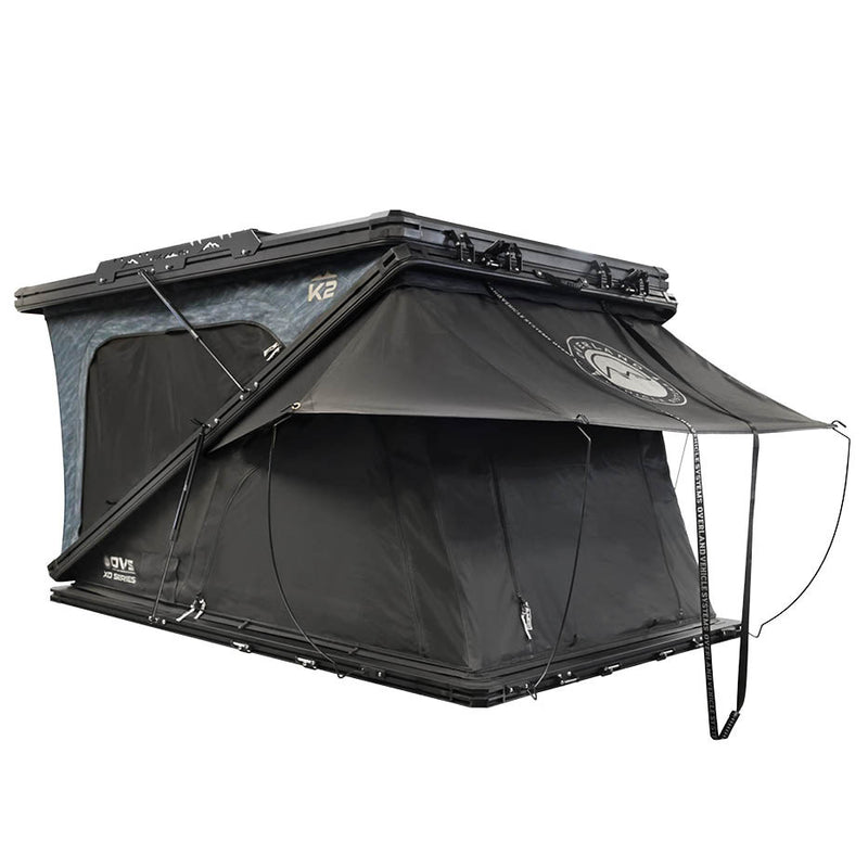 Load image into Gallery viewer, Overland Vehicle Systems XD K2 Clam Shell Pop Up 2 Person Aluminum Hard Shell Roof Top Tent, Blue Body & Black Rainfly