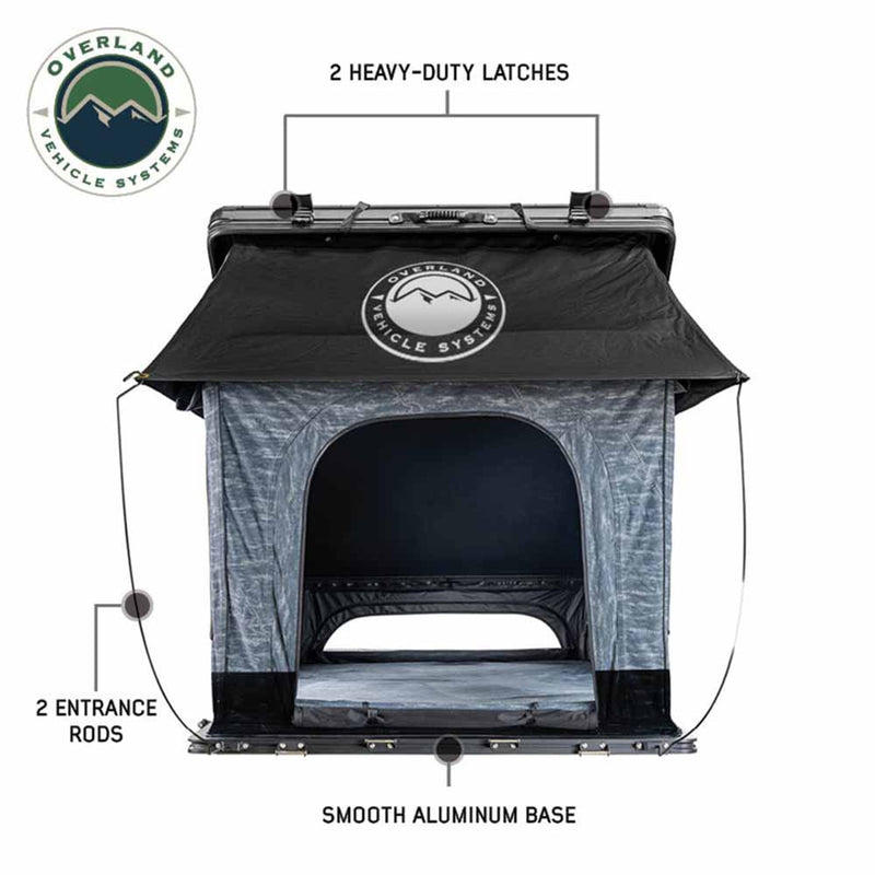 Load image into Gallery viewer, OVS XD Lhotse Clam Shell Aluminum Hard Shell Roof Top Tent, Blue Body & Black Rainfly