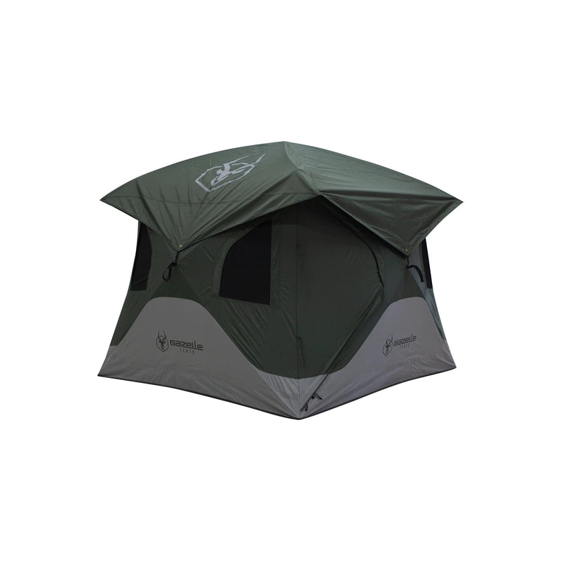 Load image into Gallery viewer, Gazelle Tents T4 Hub Tent quick-setup camping shelter in olive green

